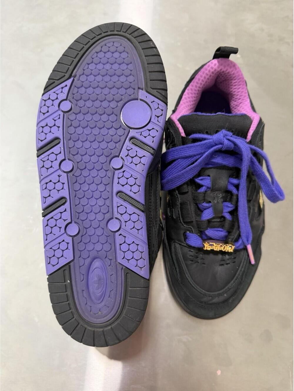 adidas x Yu-Gi-Oh! Men’s Low Top Lace-Up Sneakers Black Purple - Picture 2 of 13